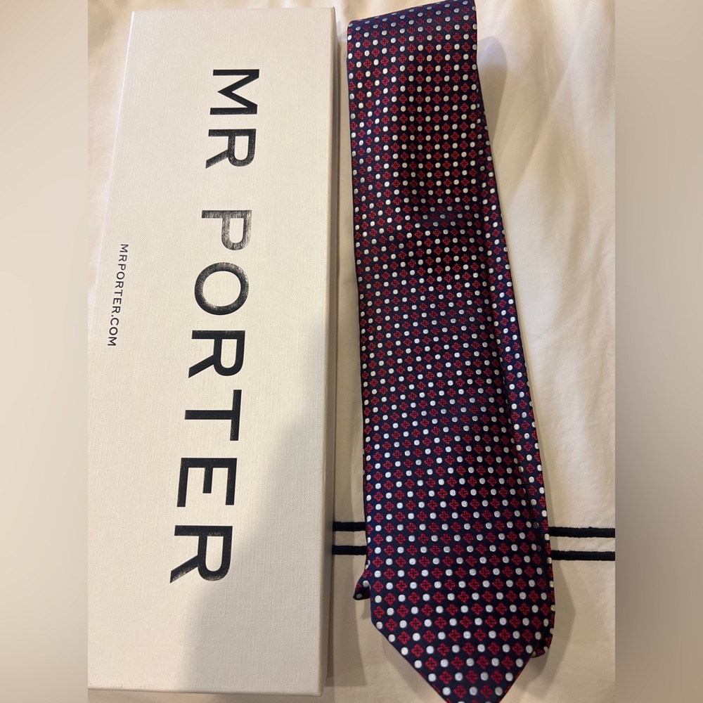 Eton Blue cross patterned tie